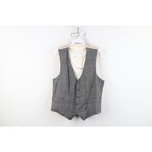 Vintage 70s Streetwear Mens Medium Distressed Wool Buckle Back Suit Vest Jacket
